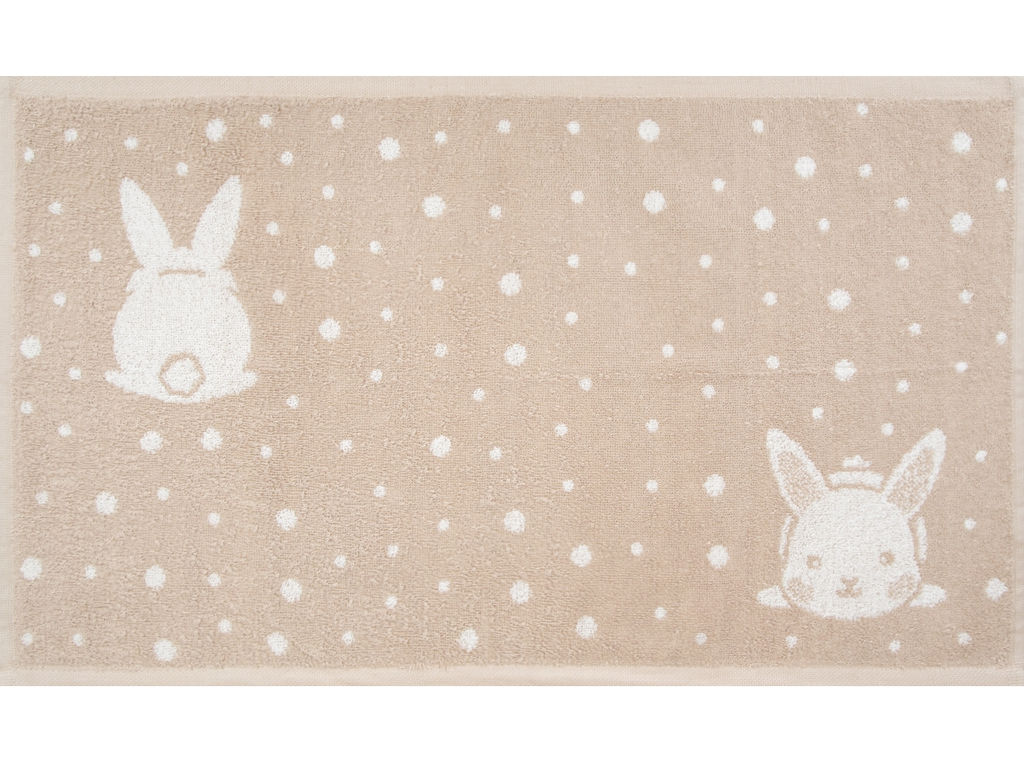 6с104.511ж2 Кролик (лен3) Полотенце махровое 67х40см