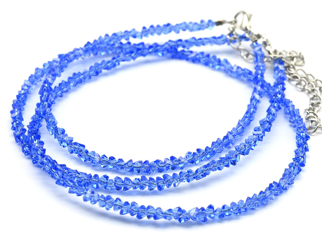 Чокер на шею и браслет из циркона огранка 3мм цв.бордовый, 39см, 17см - Радуга камня фото 9