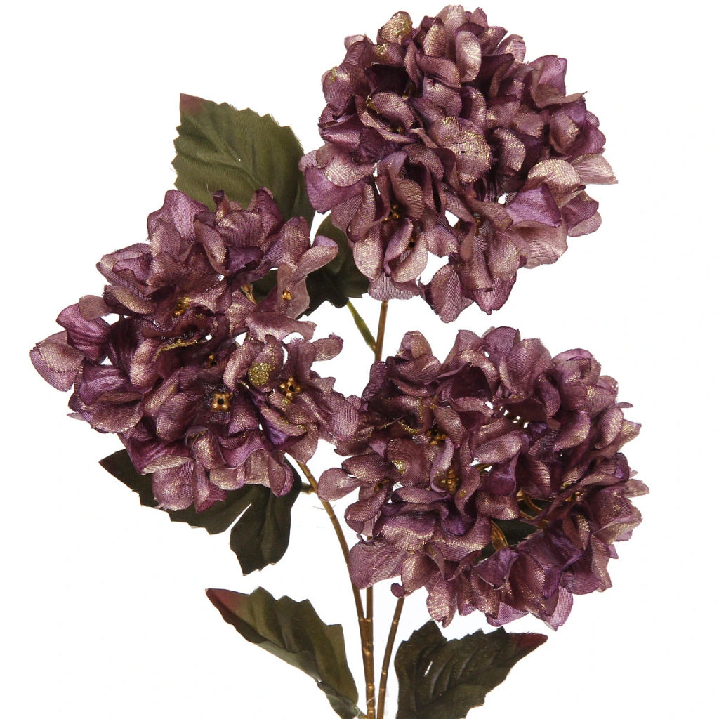 Искусственные цветы "FLOWERS GLAMOUR" 70см Гортензии 3 цветка лиловые