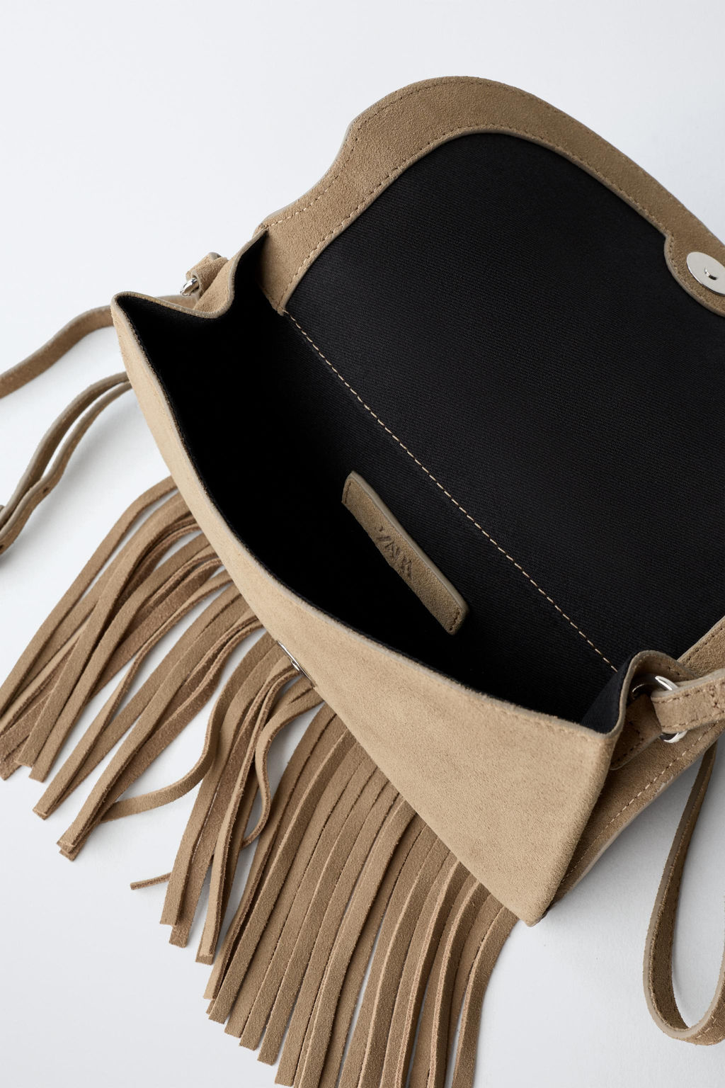 LEATHER FRINGED BAG - Zara фото 4