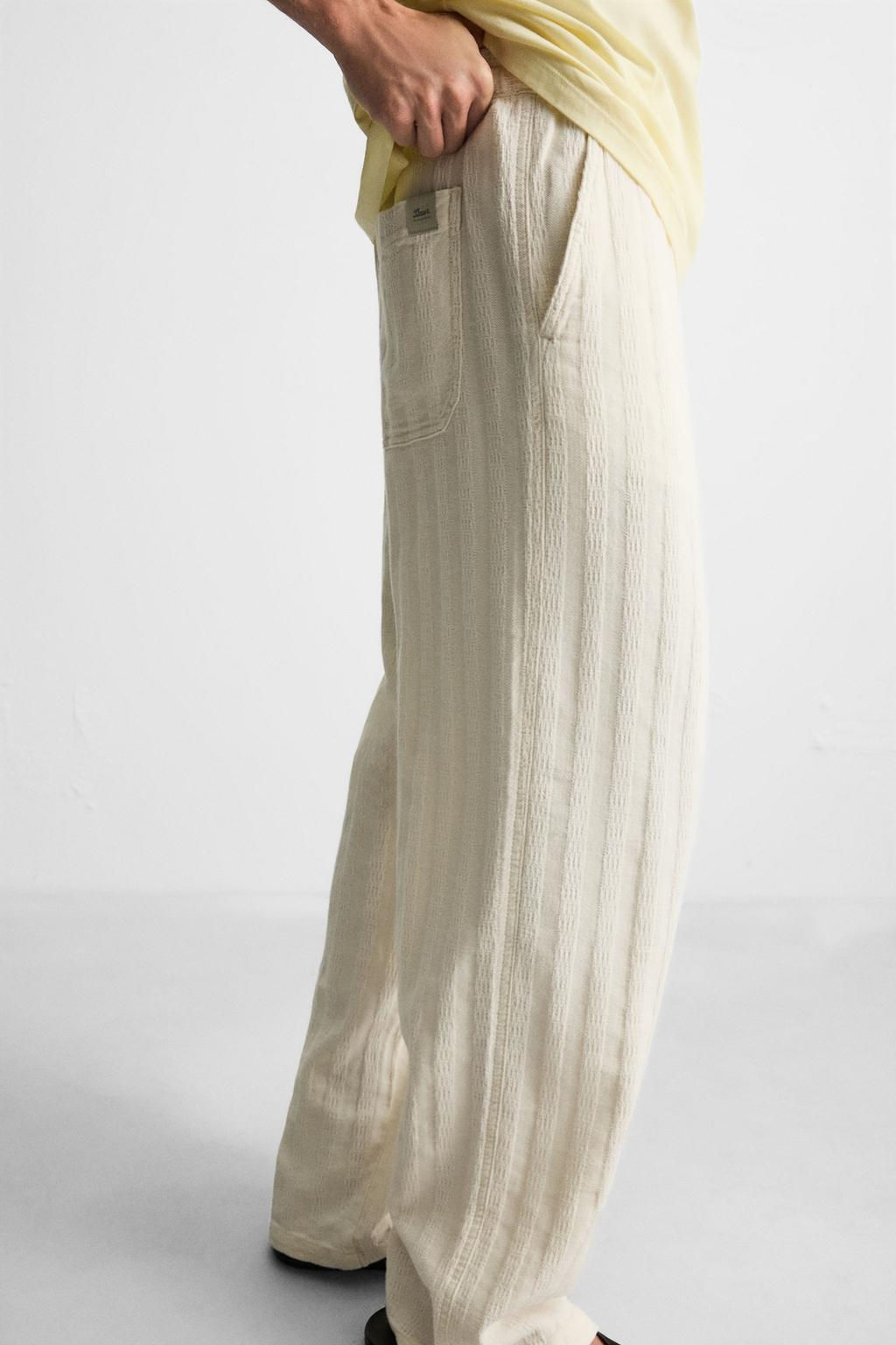 RELAXED FIT JACQUARD TROUSERS - Zara фото 5