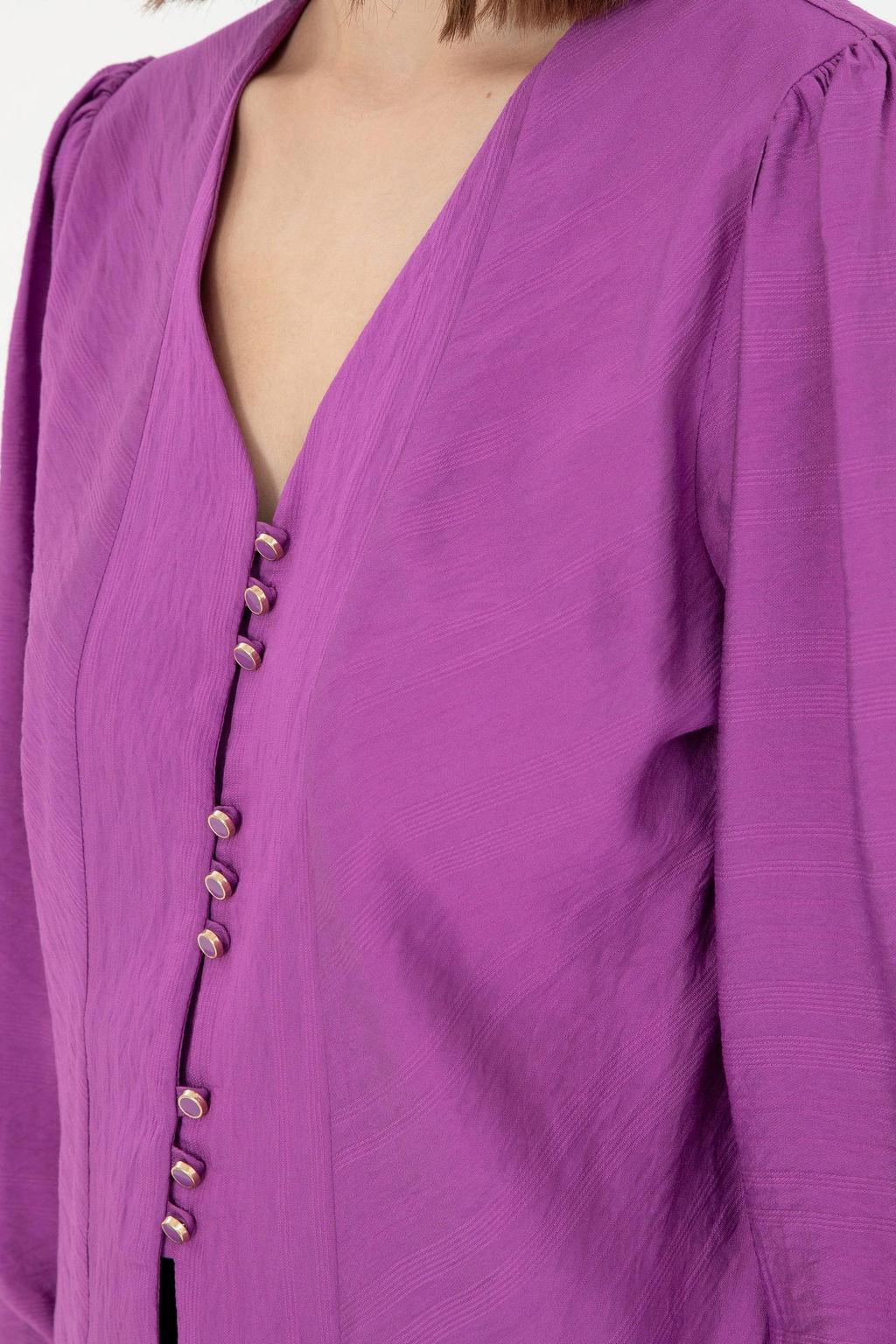 Женская фиолетовая рубашка с длинным рукавом Неожиданная скидка в корзине - U.s. polo assn фото 7