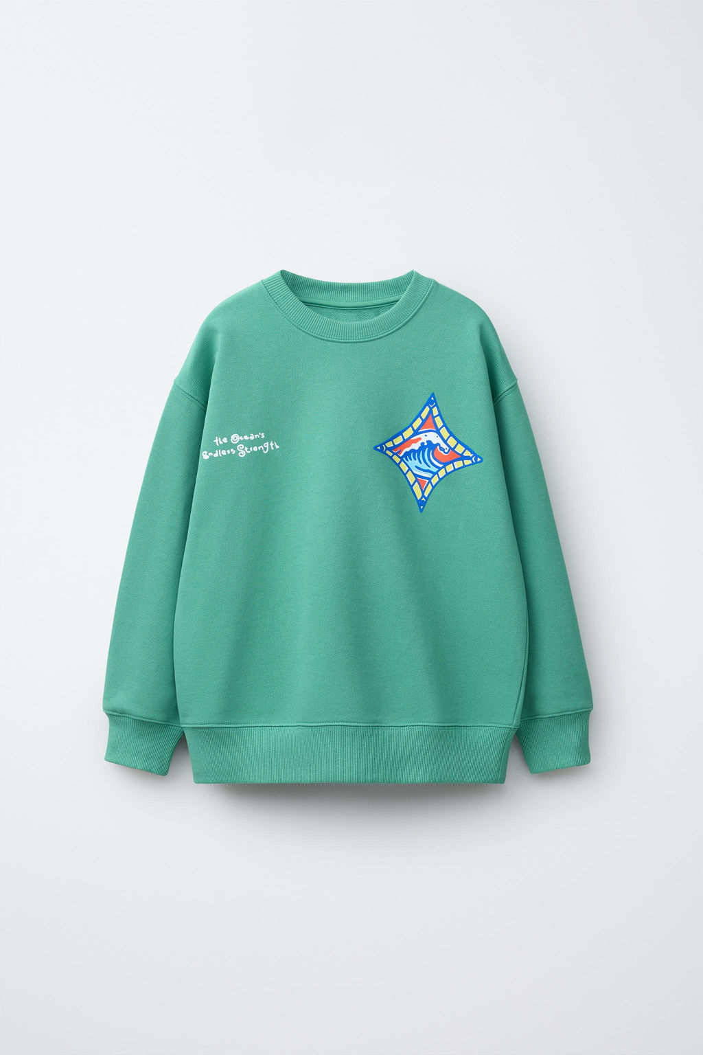 SUDADERA ESTAMPADO SURF / Verde - Zara фото 6