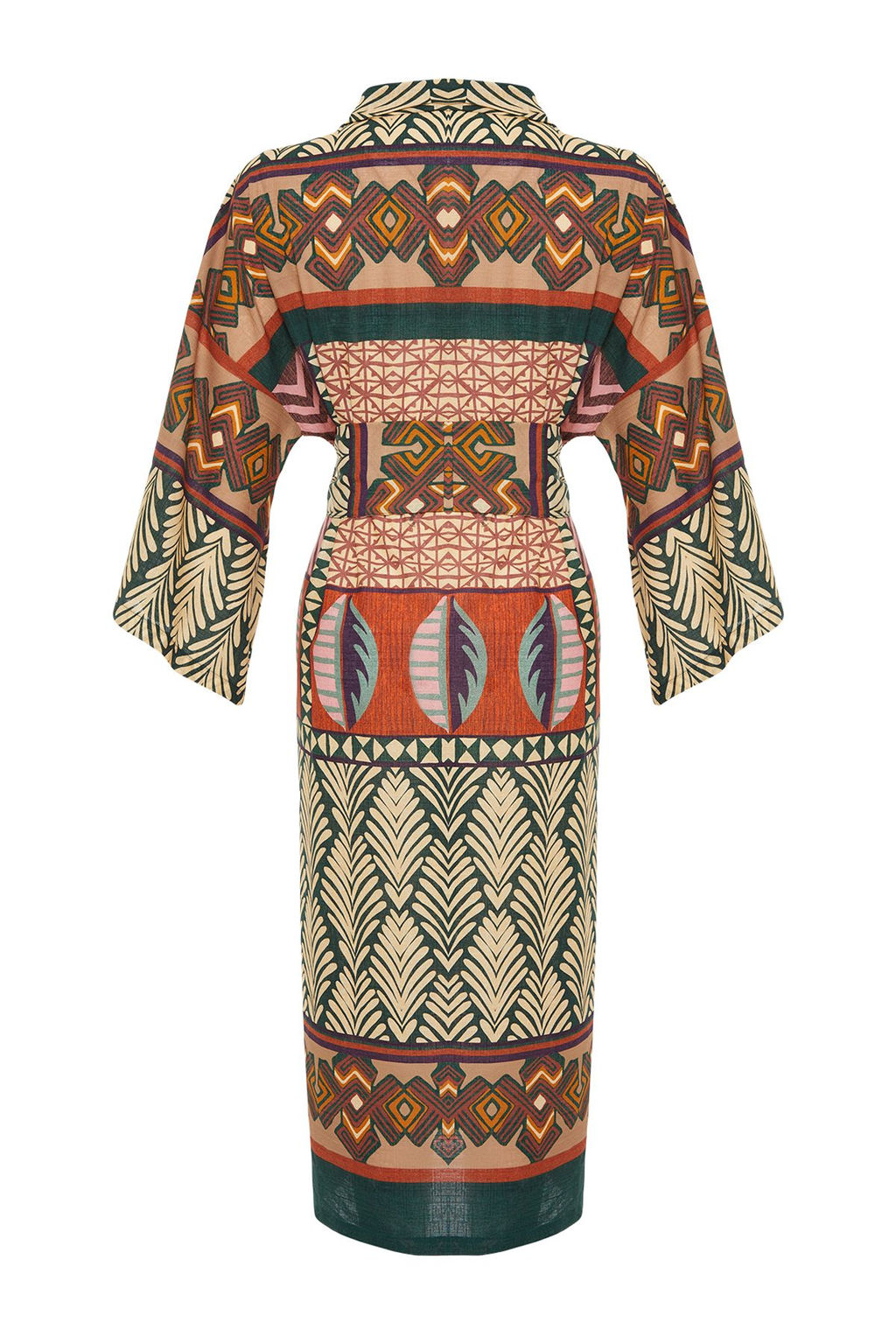 Etnik Desenli Maxi Dokuma Flaml? Pamuk Plaj Kimono&Kaftan TBESS24KM00022 - Trendyolmilla фото 8