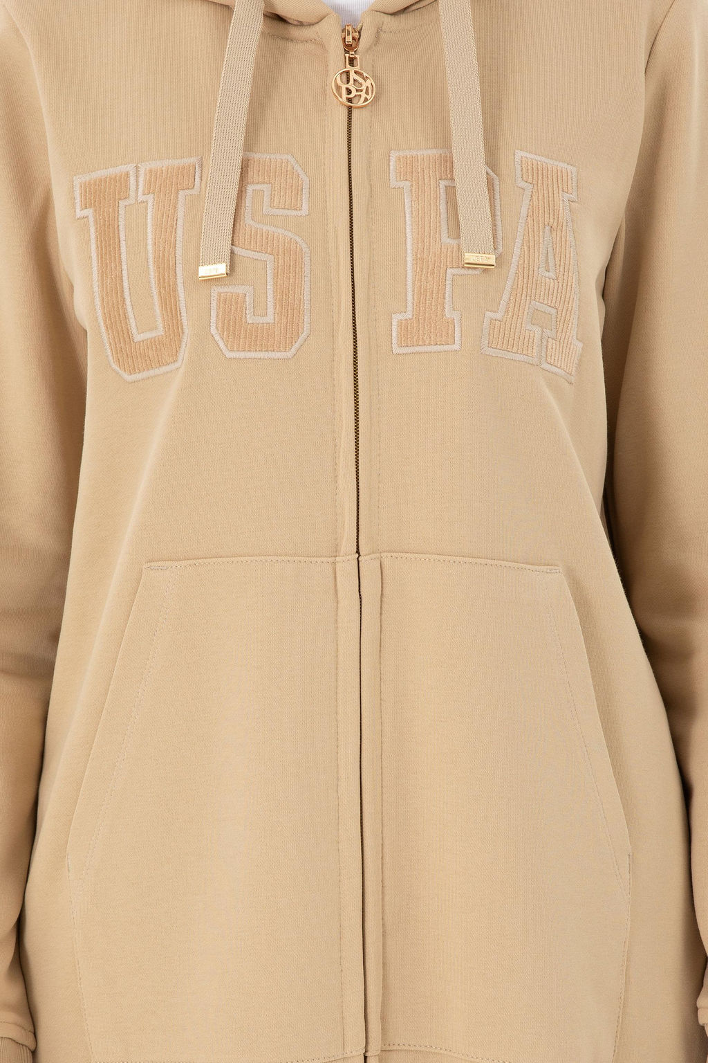 Женская толстовка с капюшоном песочного цвета - U.s. polo assn фото 13