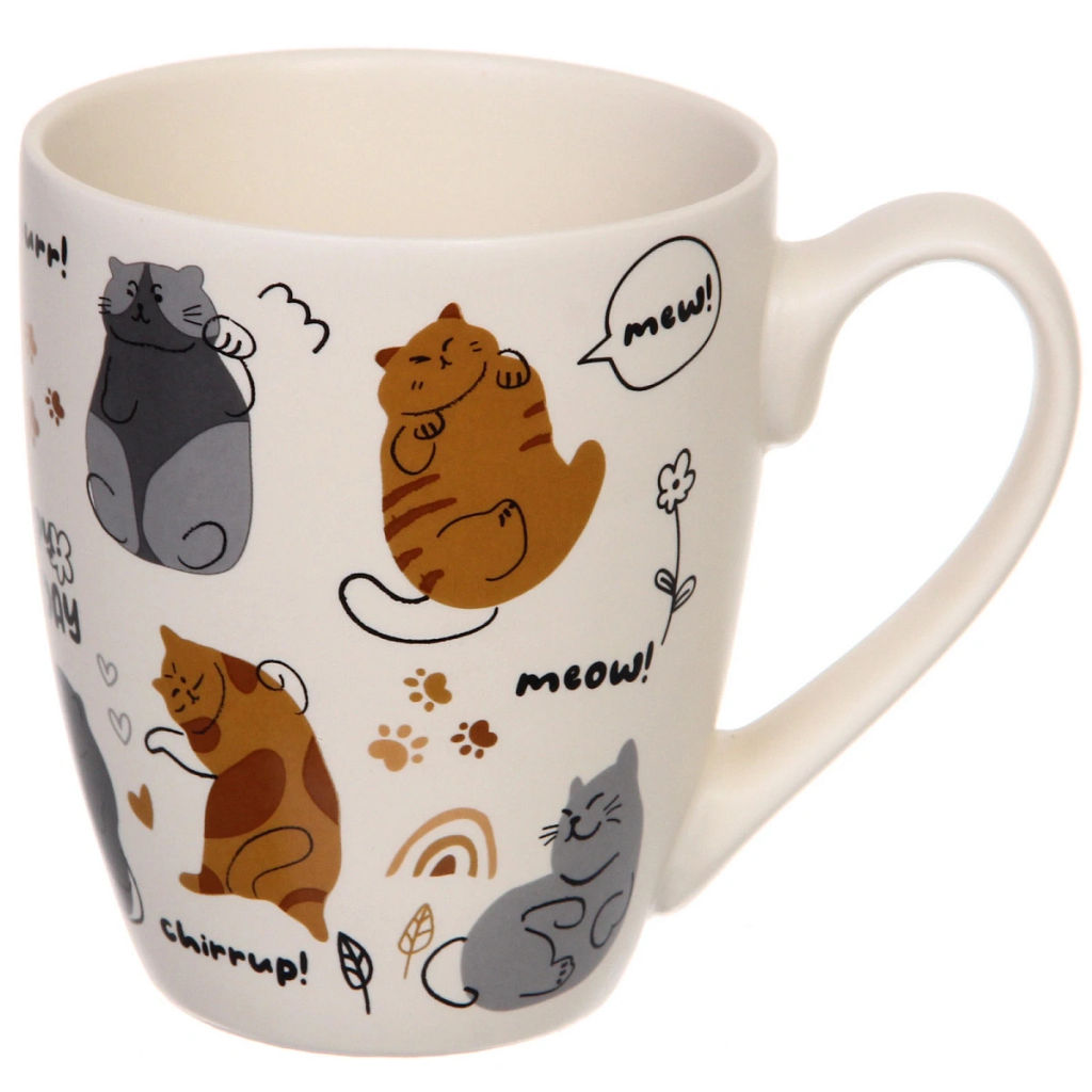 Цена за 2 шт. Кружка керамическая 350мл "Славные котики", микс 4рисунка
