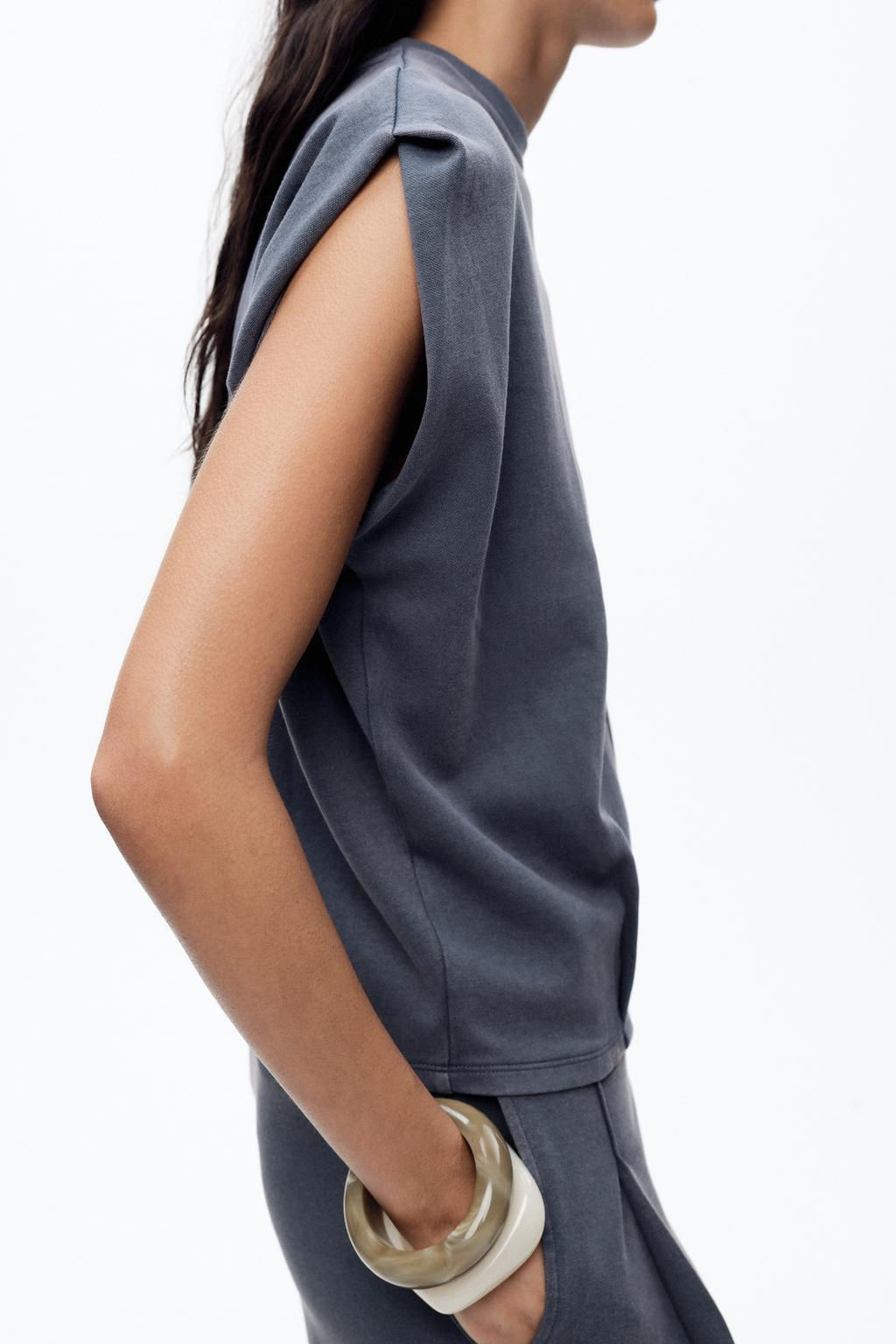 WASHED INTERLOCK T-SHIRT - Zara фото 20