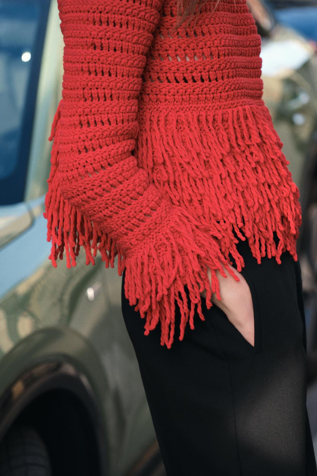 FRINGED KNIT SWEATER - Zara фото 3