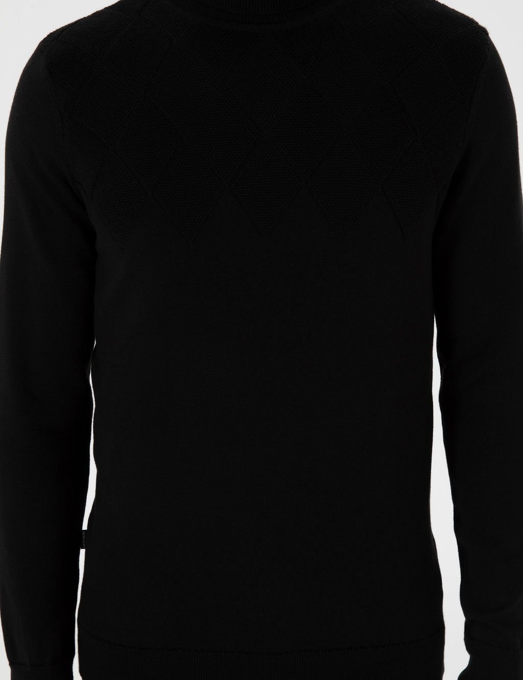 Siyah Slim Fit Yar_m Bal_k__ Yaka Triko Kazak