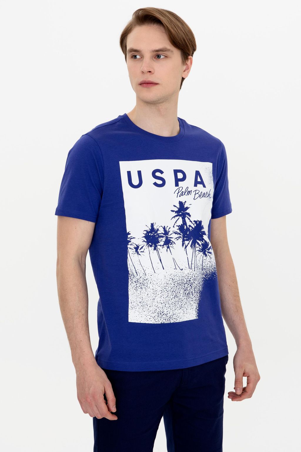 U. S. Polo Assn Мужская синяя футболка с круглым вырезом - U.s. polo assn фото 4