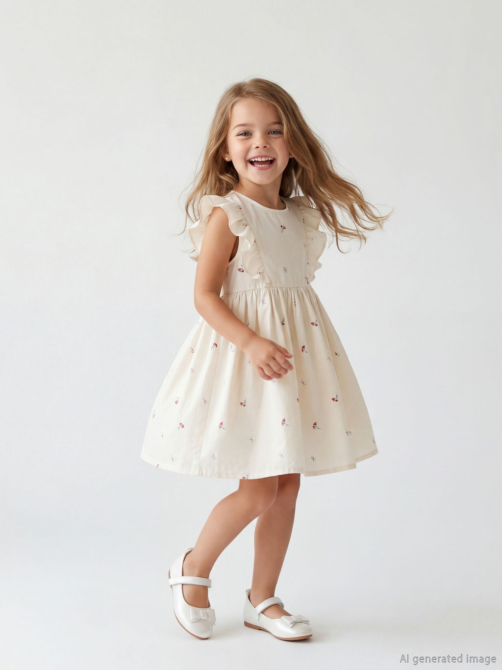 ?i?ekli K?z ?ocuk Elbise