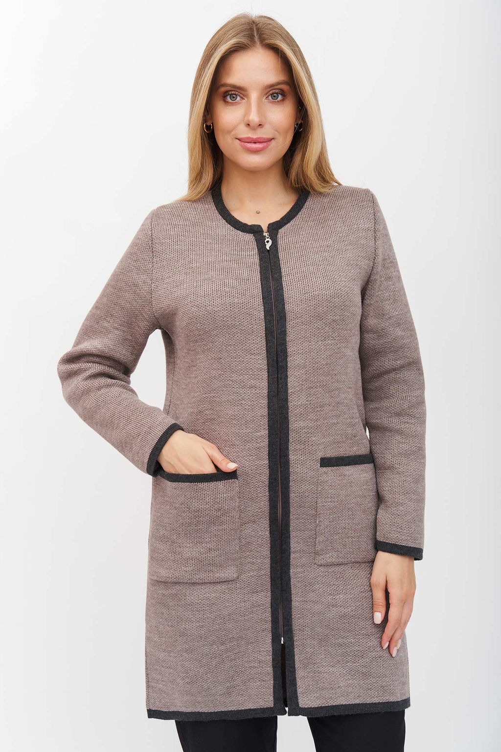 Кардиган В 1864/кофейно-серый (1270) - Злата Стиль фото 3