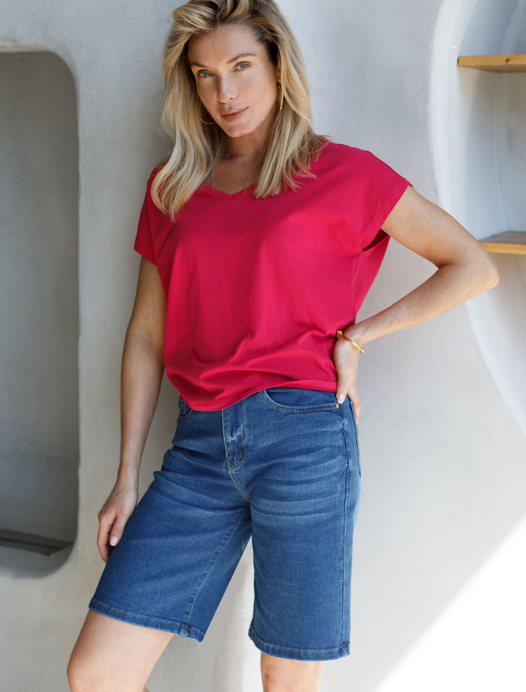 VILATTE / Джинсовые эластичные шорты  фото 12