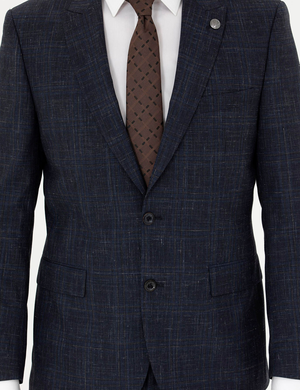 Lacivert Slim Fit Tak_m Elbise