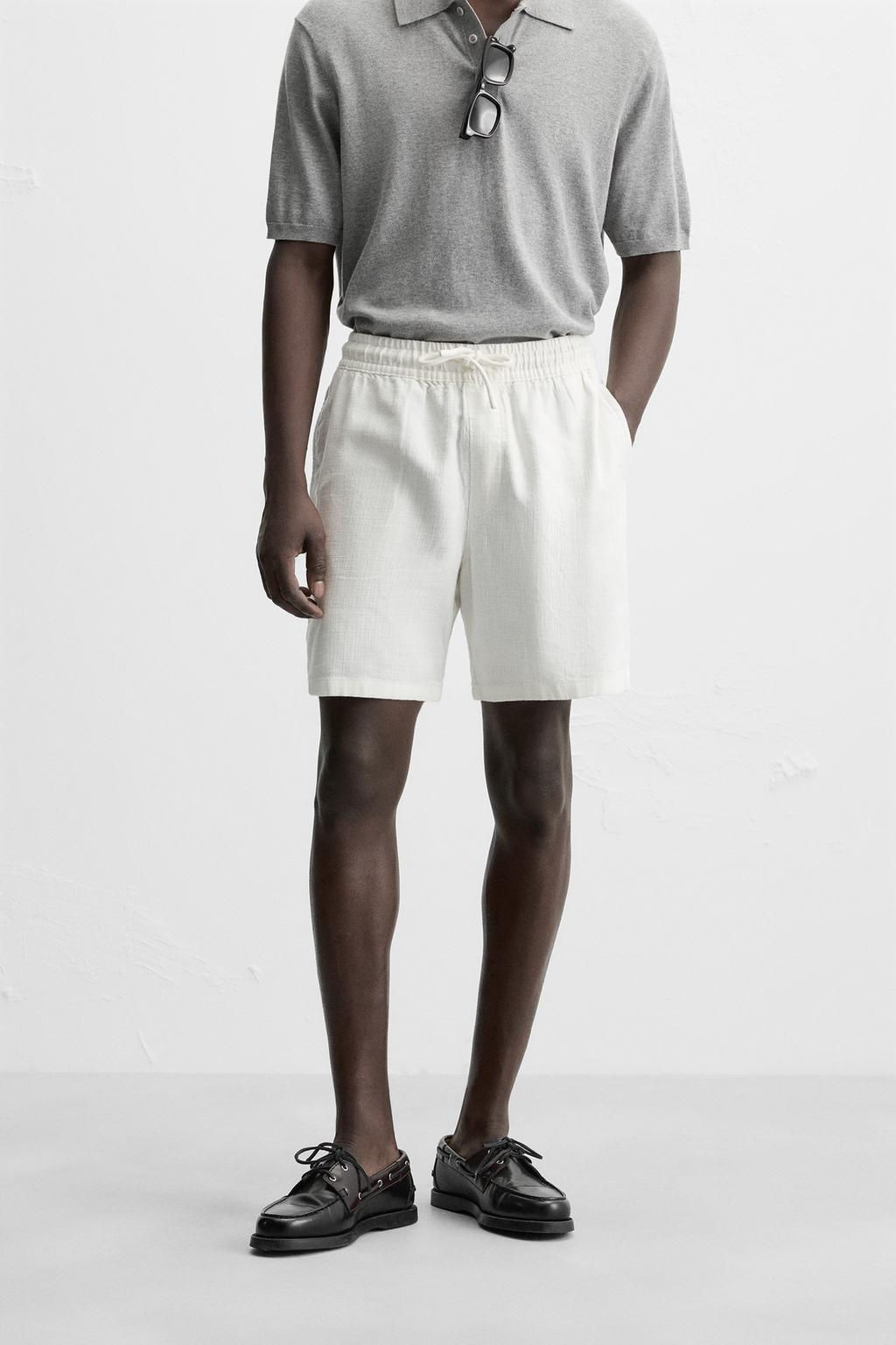 TEXTURED REGULAR FIT BERMUDA SHORTS - Zara фото 29