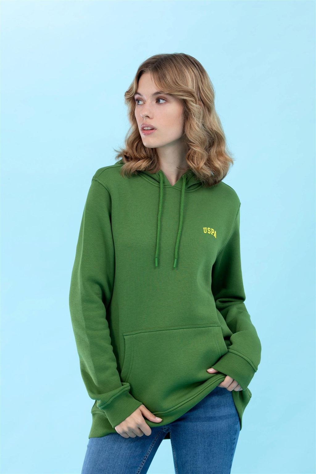 U. S. Polo Assn Зеленый базовый свитшот с капюшоном (унисекс) - U.s. polo assn фото 4