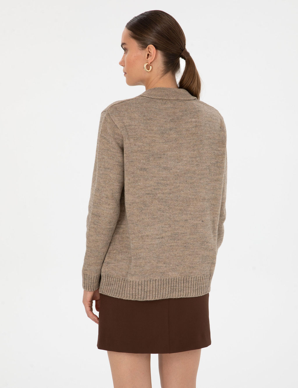 Bej Comfort Fit Polo Yaka Kazak - Pierre cardin фото 5
