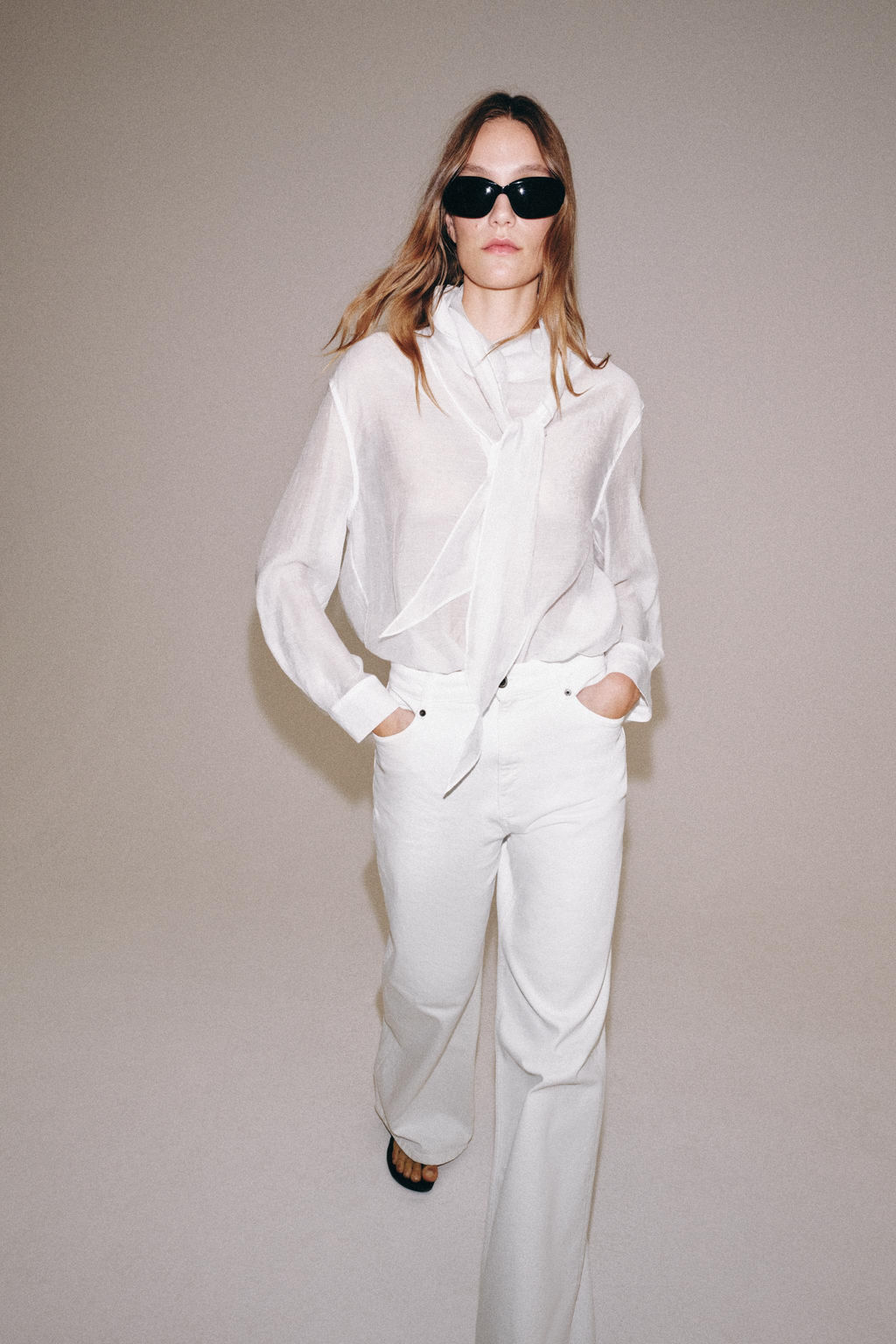 CAMISA PA?UELO ZW COLLECTION / Blanco - Zara фото 5
