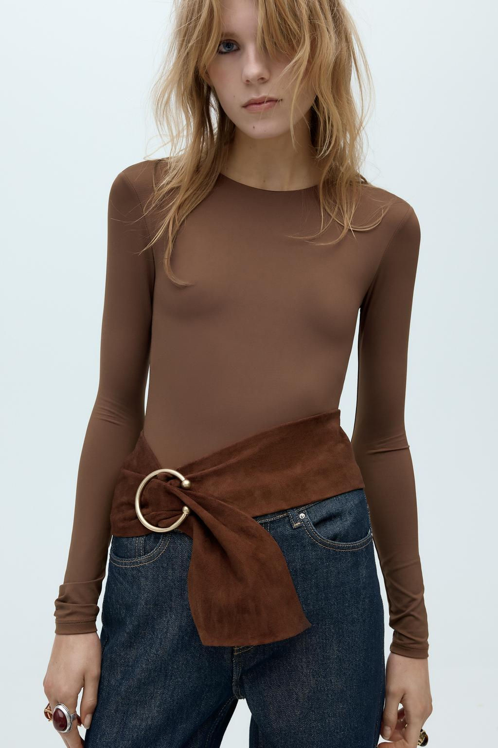 LONG SLEEVE POLYAMIDE BODYSUIT - Zara фото 7
