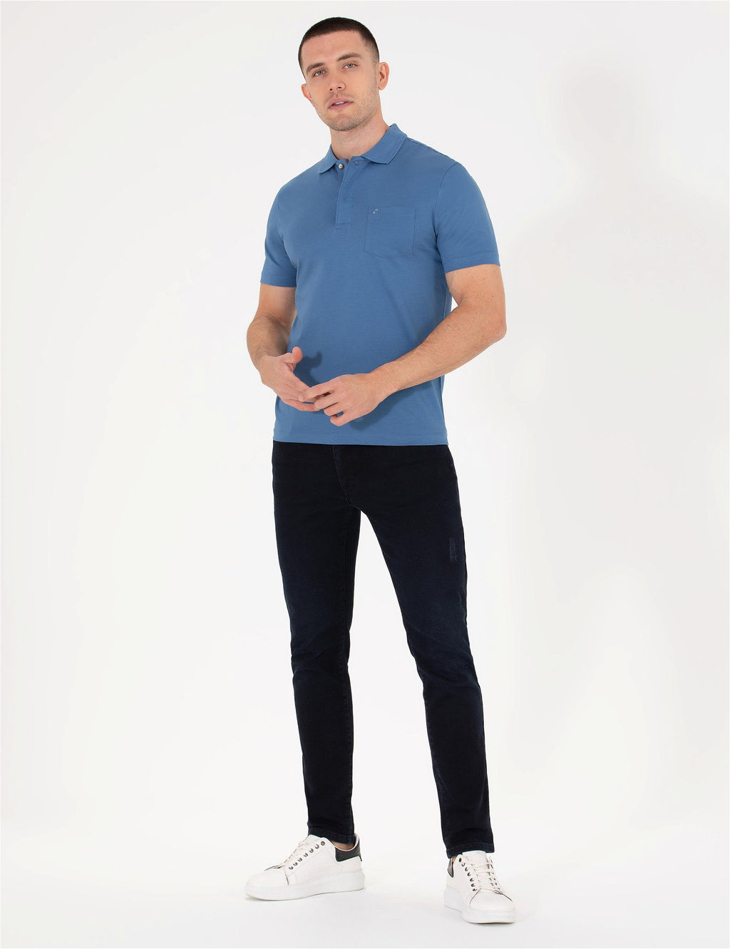 Koyu Mavi Regular Fit Polo Yaka Merserize Ti__rt - Pierre cardin фото 3