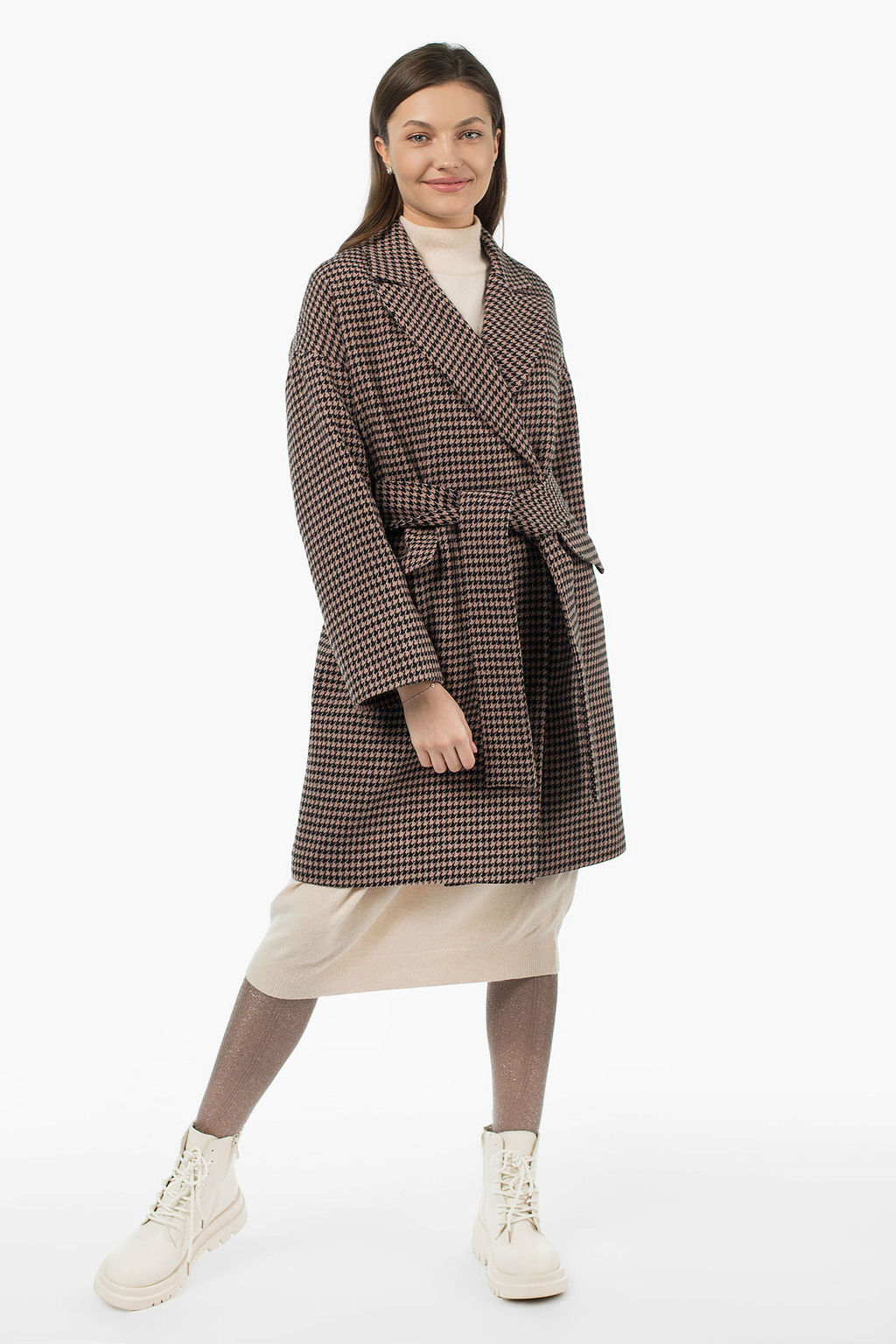 Пальто женское демисезонное (пояс) - El podio фото 2