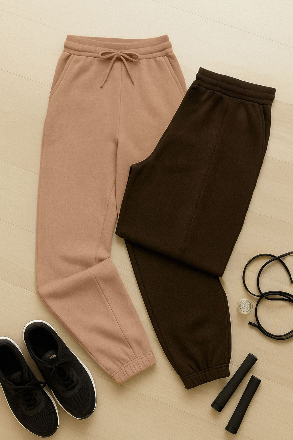 TRENDYOL MAN Gri-Siyah Regular/Normal Kesim Pacas? Lastikli Jogger 2li Paket Esofman Alt? TMNAW22EA0279
