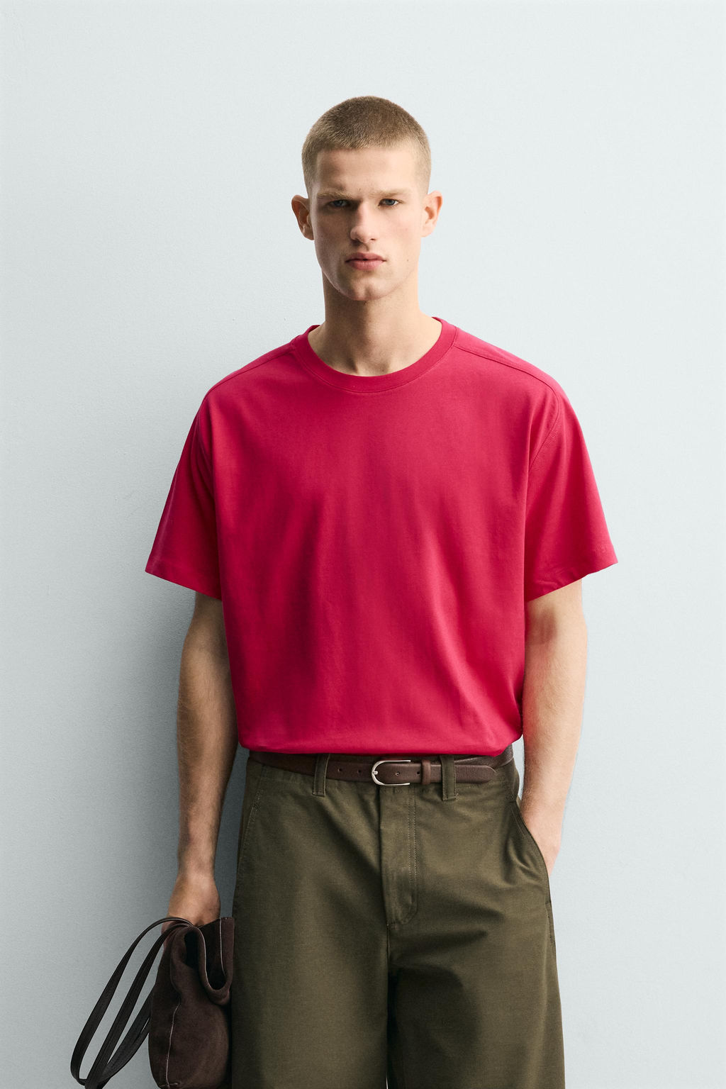 CAMISETA RELAXED FIT COSTURAS / Fucsia