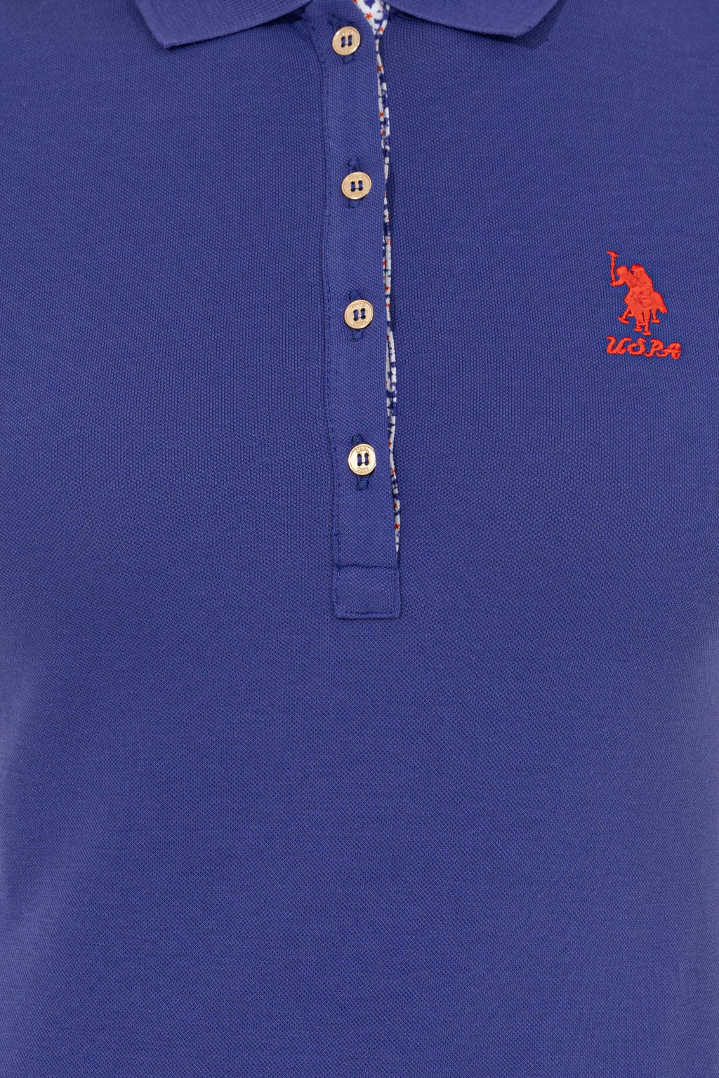 Женская синяя футболка с воротником поло Basic - U.s. polo assn фото 12