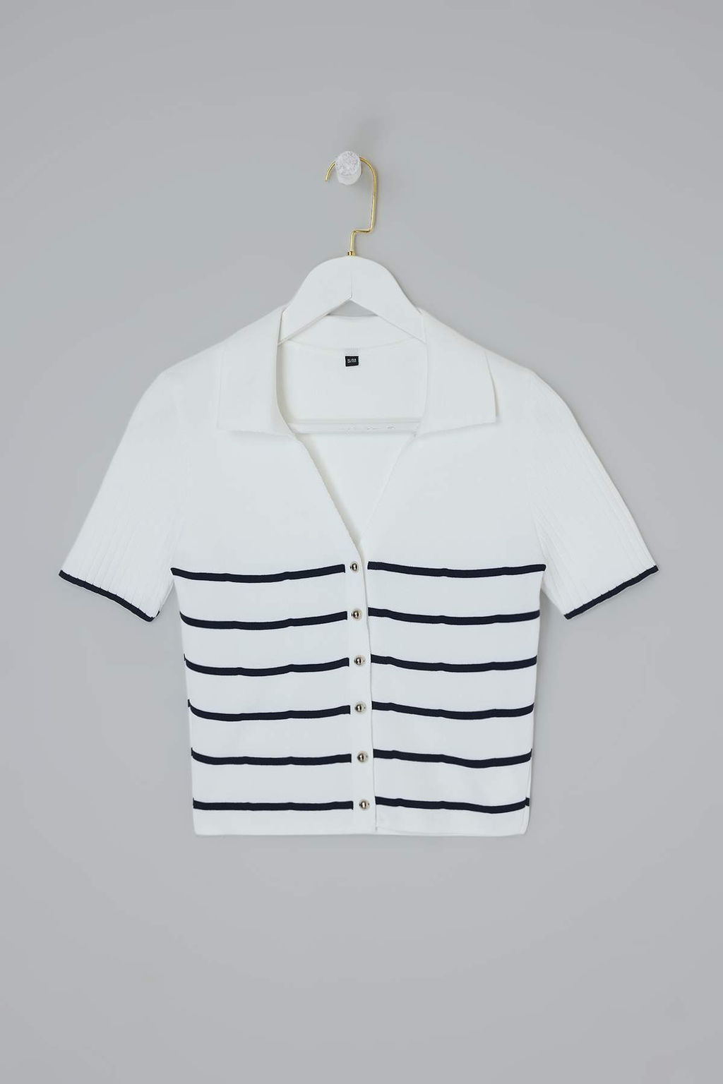 Lacivert-Ekru Ikili Paket Cizgili Basic Bluz TWOSS26BZ00284