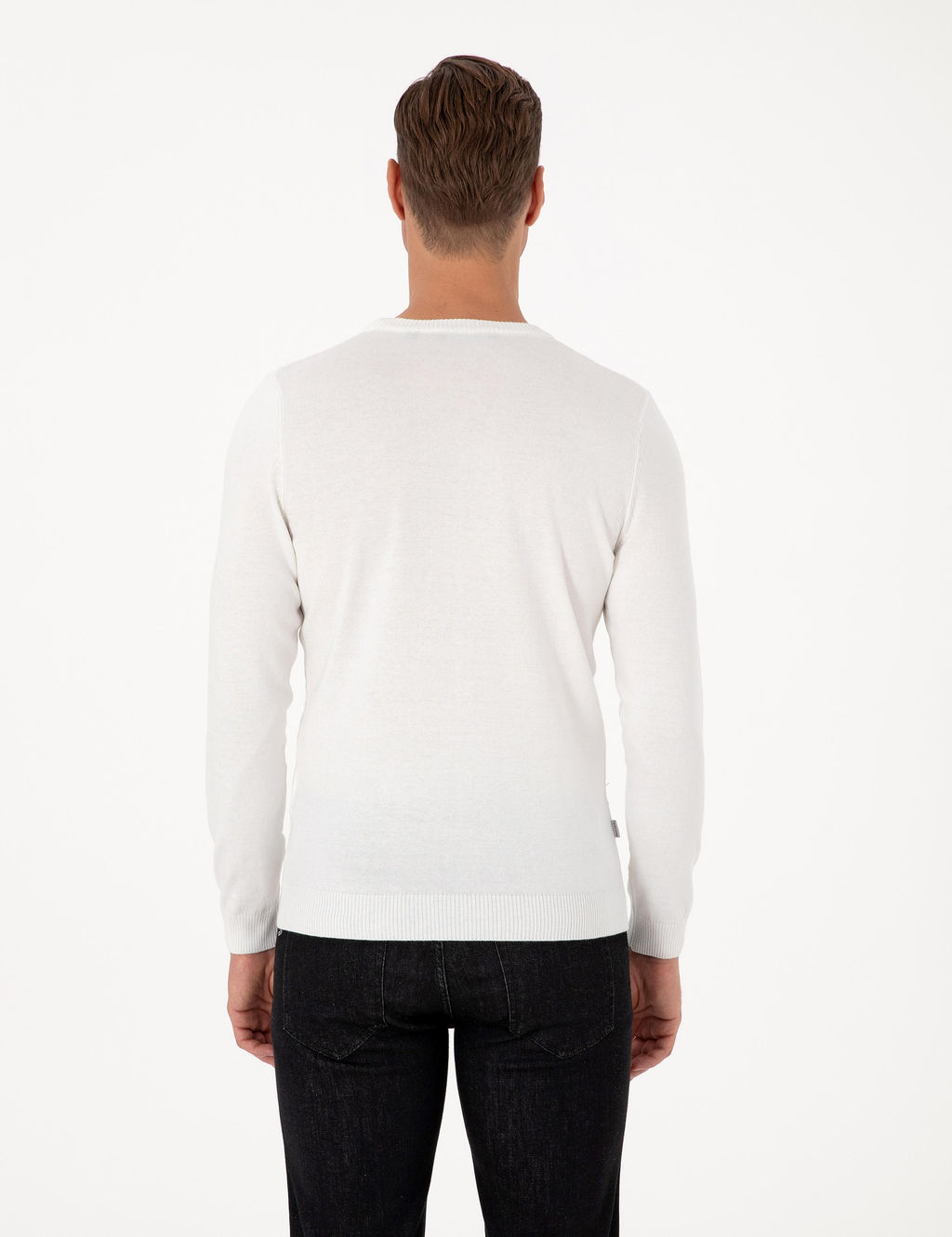Ekru Slim Fit Bisiklet Yaka Triko Kazak - Pierre cardin фото 5