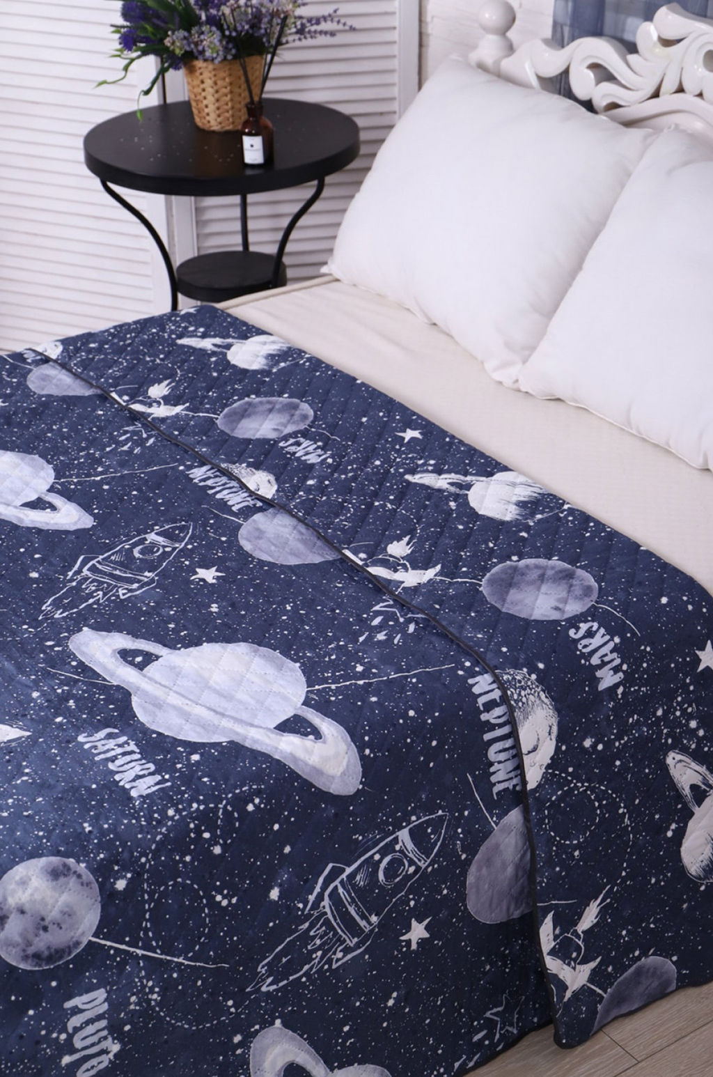 Покрывало-плед двухстороннее стеганое из полиэфирной ткани Полисатин Премиум 240Х212 N-Collection  фото 3