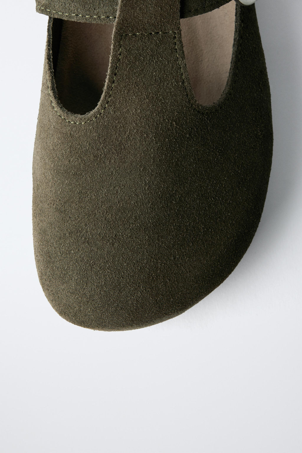 SPLIT SUEDE T-BAR CLOGS - Zara фото 5