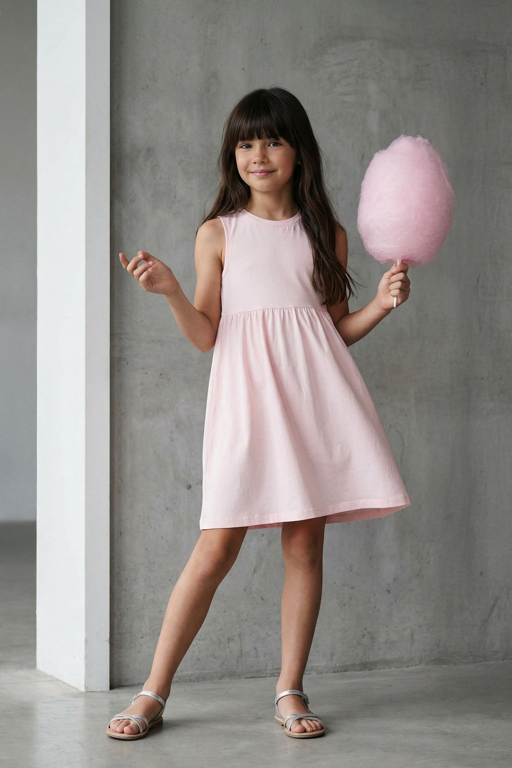 Pembe K?z Cocuk %100 Pamuk Batik Desenli Kolsuz Mini Orme Elbise TKDSS25EL00014 - Trendyolmilla фото 5