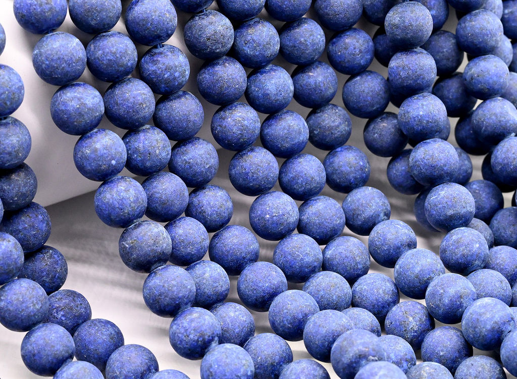 Бусины из азурита шарик 8мм матовый, 37см, 45 бусин Радуга камня