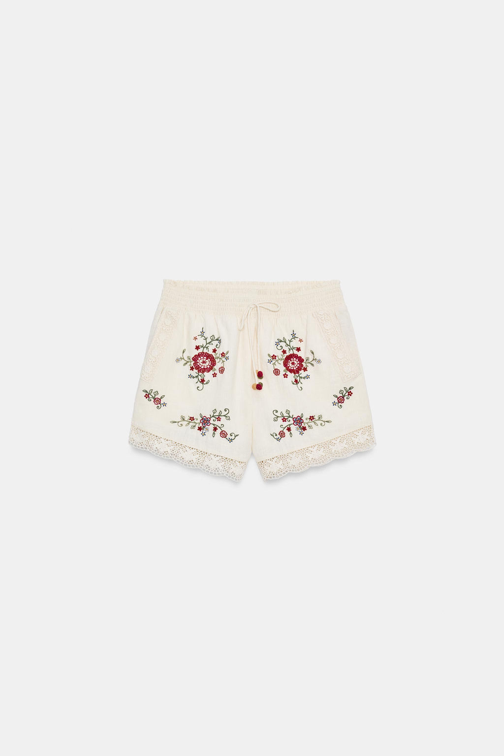 SHORTS FLORES BORDADAS / Crudo - Zara фото 7