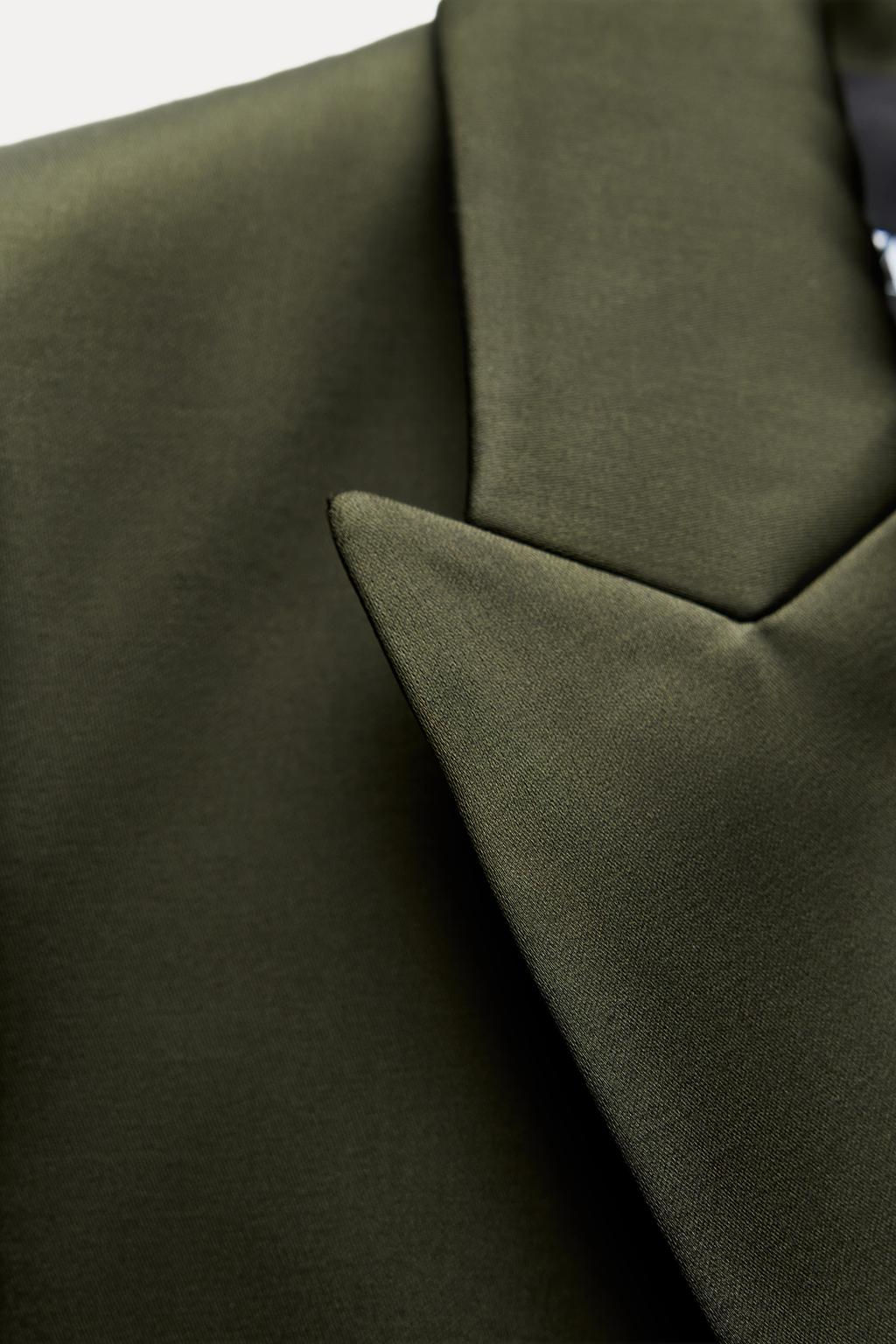 DOUBLE-BREASTED SATIN BLAZER - Zara фото 6