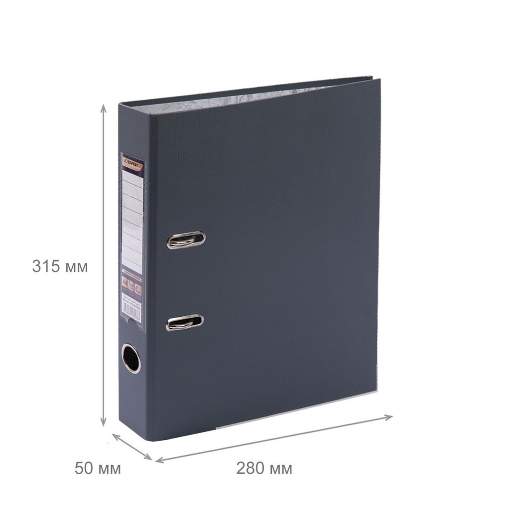 Expert Complete Регистратор PVC, мет.уг. 50 мм 10 шт. Premier A4 арочный механ. лён серый EC10221155