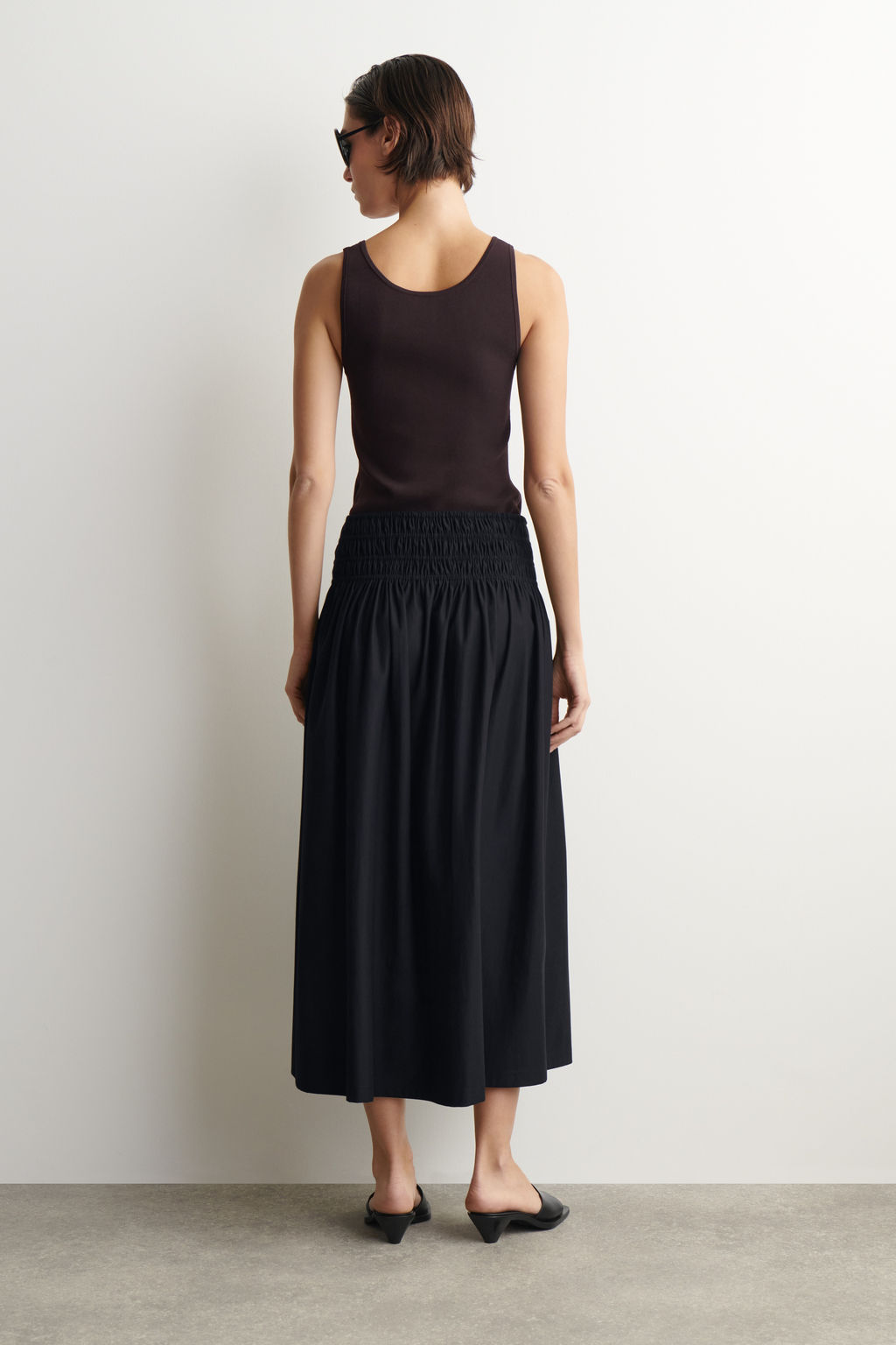 RUCHED-WAIST MIDI SKIRT - H&m фото 7