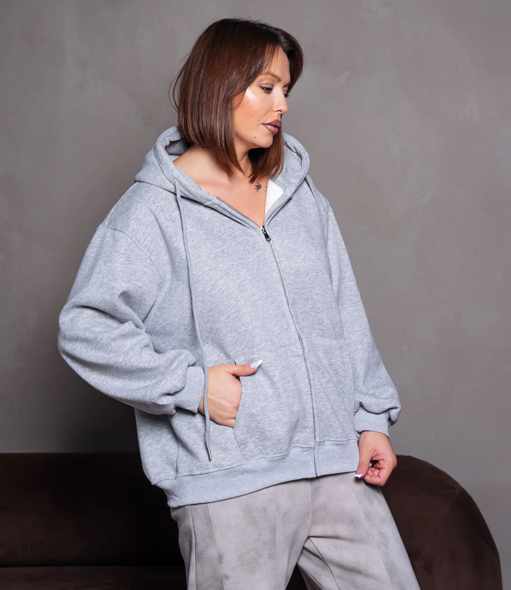 Толстовка #КТ900 (1), серый меланж - Dommod фото 2