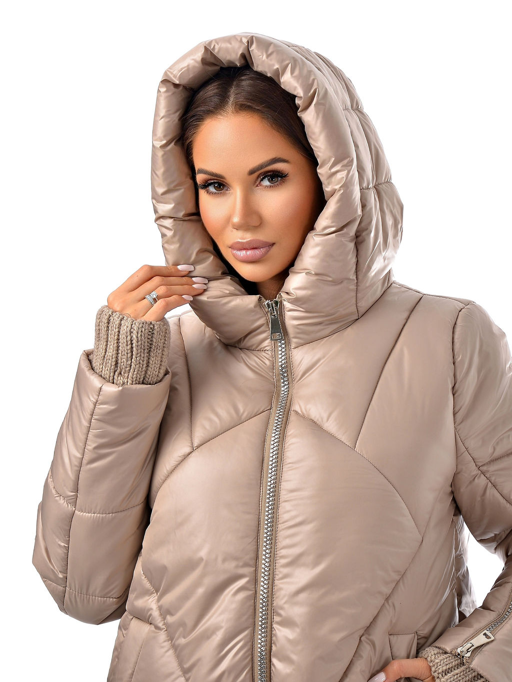 Зимняя куртка с вязанной отделкой - А+б коллекция фото 12