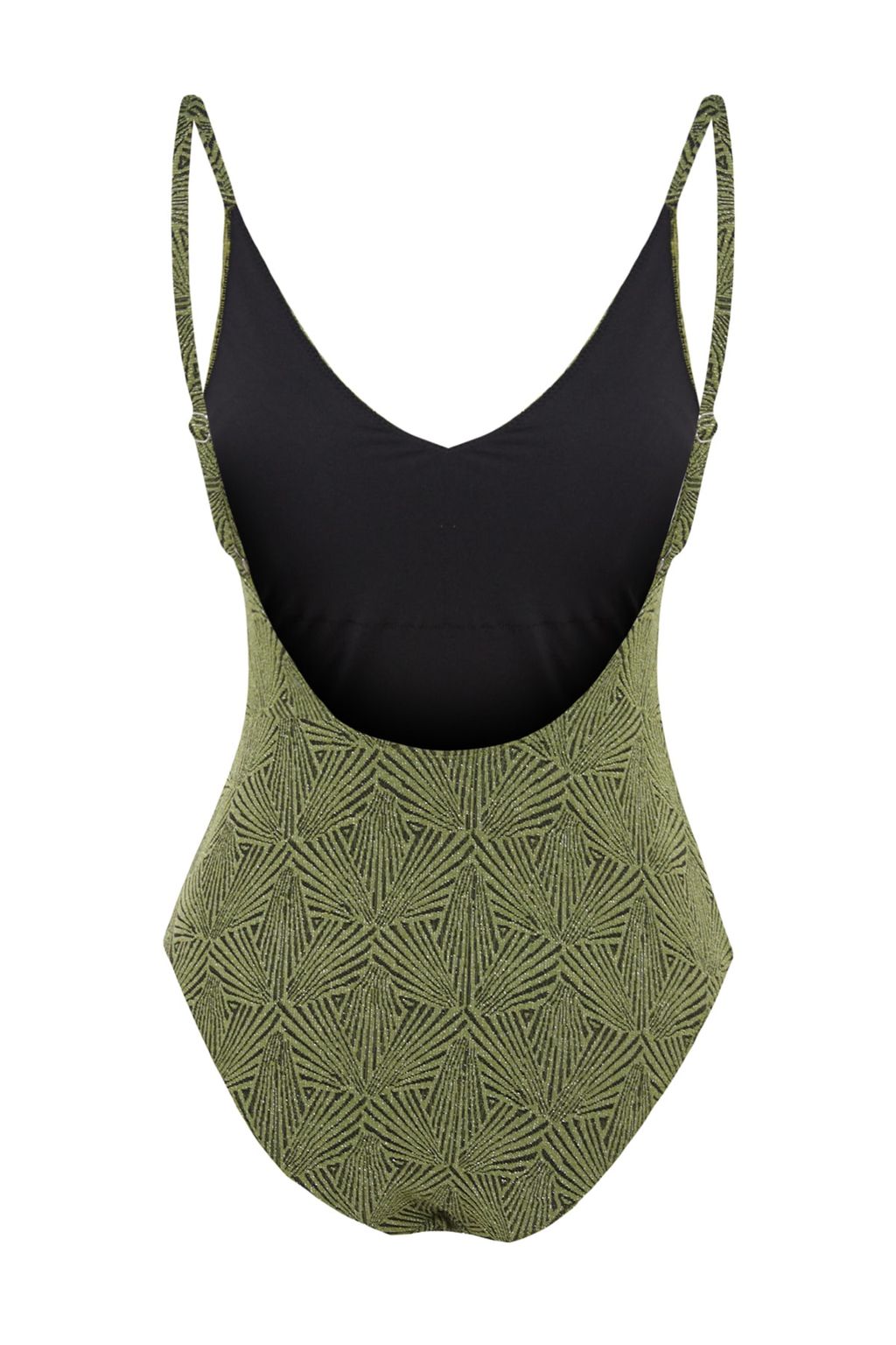 Yesil V Yaka S?rt Dekolteli Simli Normal Paca Mayo TBESS23MA00222