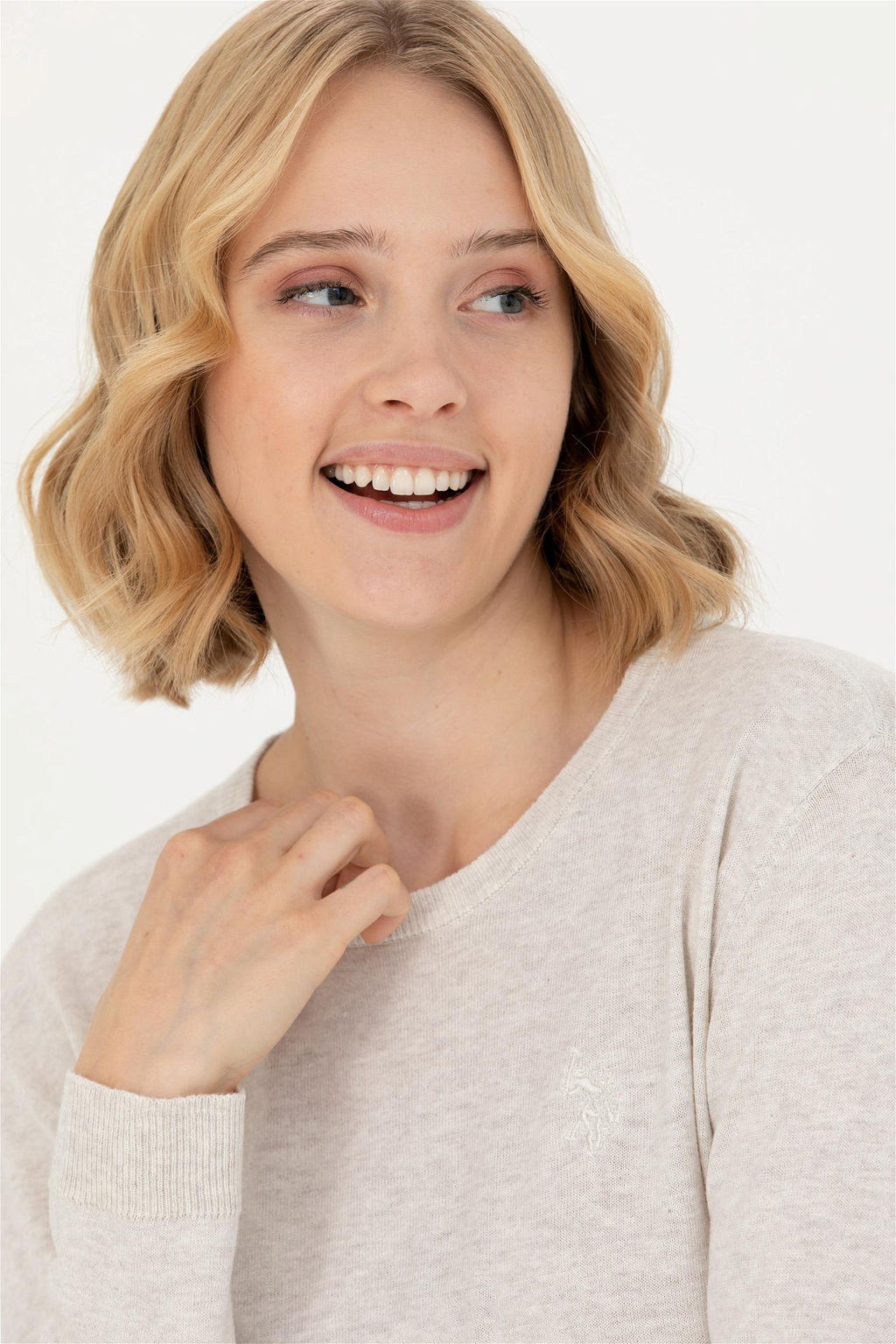 U. S. Polo Assn Женский базовый свитер с круглым вырезом и каменным меланжом - U.s. polo assn фото 2