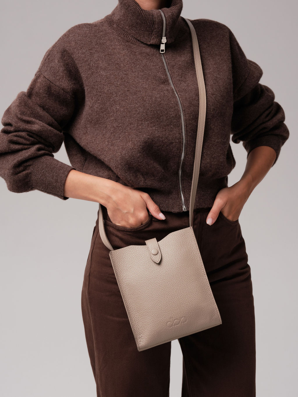 Кожаная сумка кросс-боди Leya DBR 30919 бежевый латте  фото 3