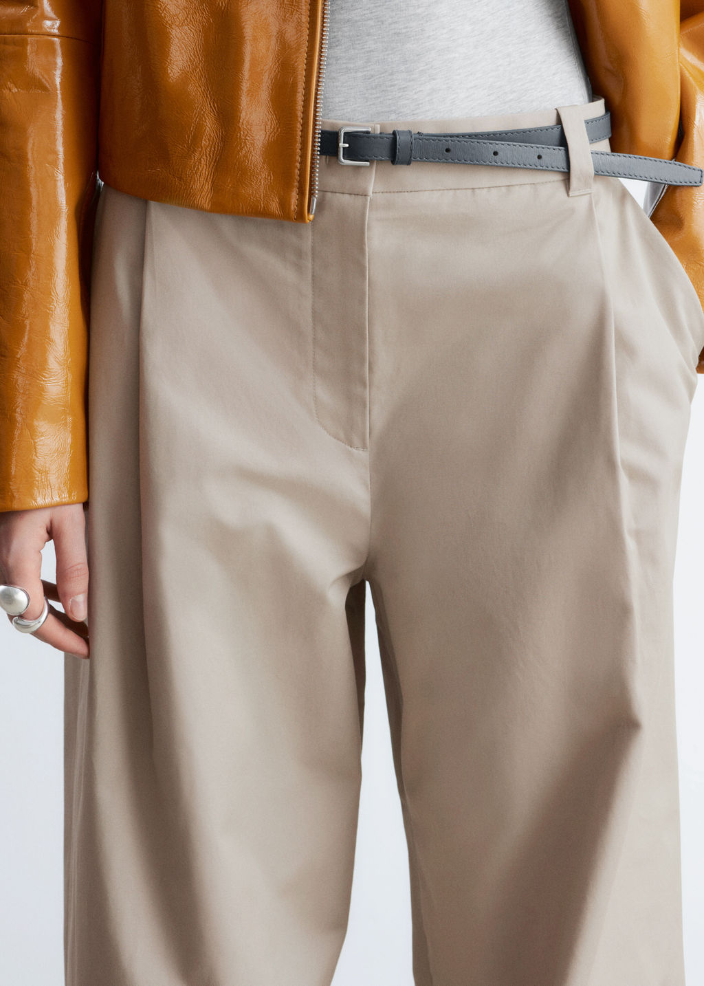 Pantalones de algod?n plisados - H&m фото 5