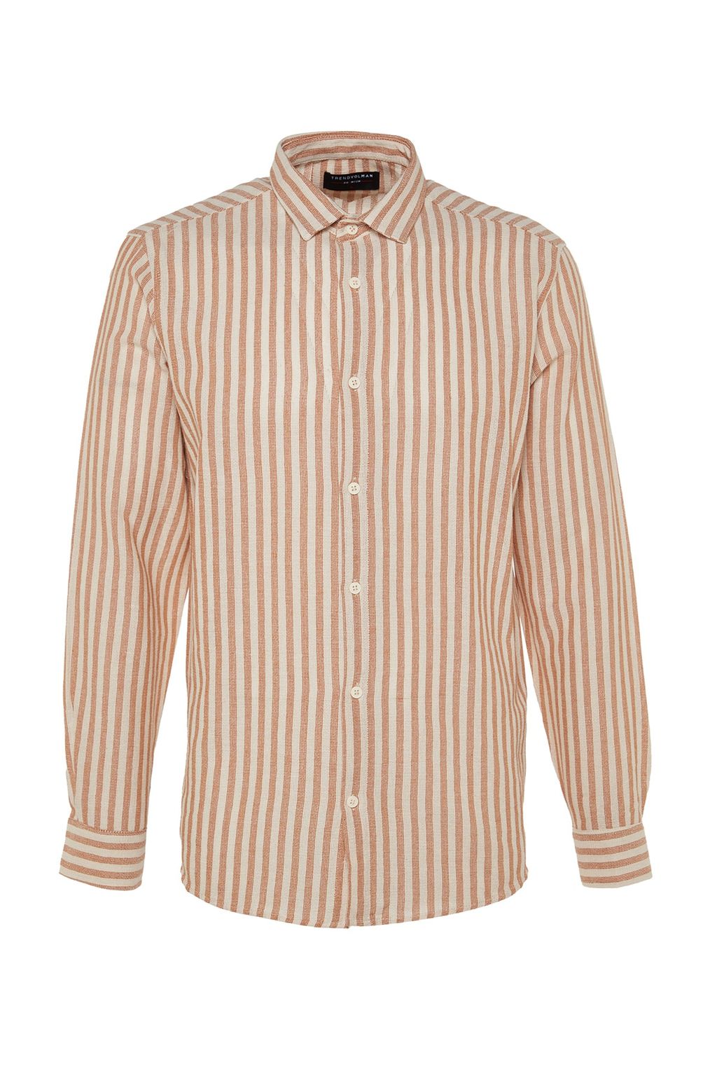 TRENDYOL MAN Premium Lacivert Regular Fit Cizgili Dokulu Keten Gorunumlu Gomlek TMNSS23GO00062 - Trendyolmilla фото 7