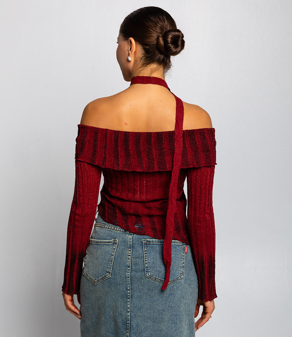 Джемпер #КТ1139, бордовый - Dommod фото 3