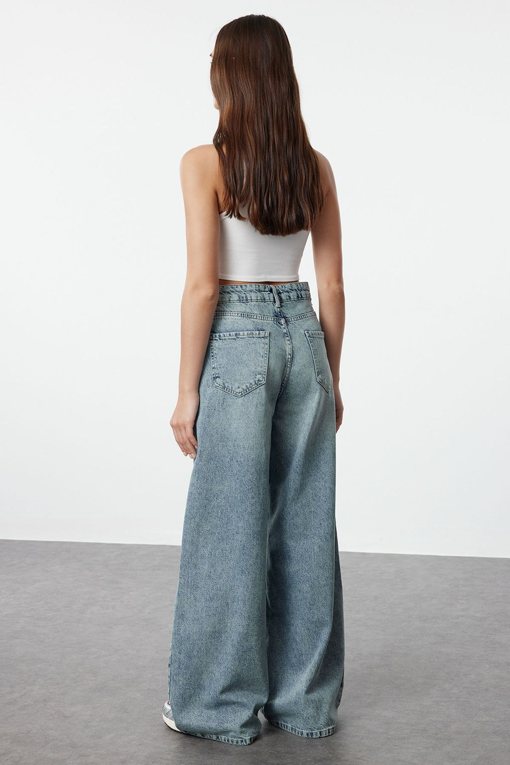Mavi Normal Bel Ekstra Genis Paca Wide Leg Palazzo Jeans TWOAW25JE00106 - Trendyolmilla фото 5