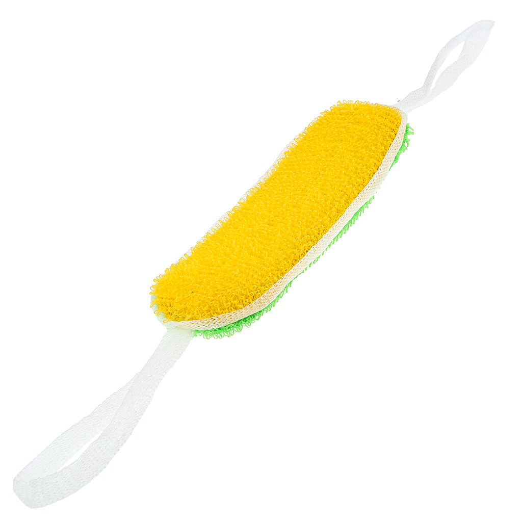 Мочалка банная Овал 35х13см, полипропилен, мелкий ворс, с поролоном, двухцветная, каждая сторона разного цвета, цвета микс,Eco-Price (Россия)