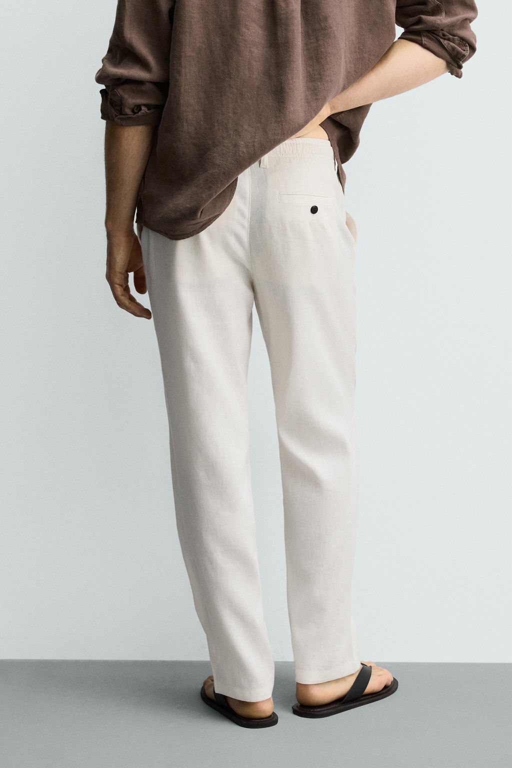 PANTAL?N RELAXED FIT ALGOD?N - LINO / Marr?n / Topo - Zara фото 3
