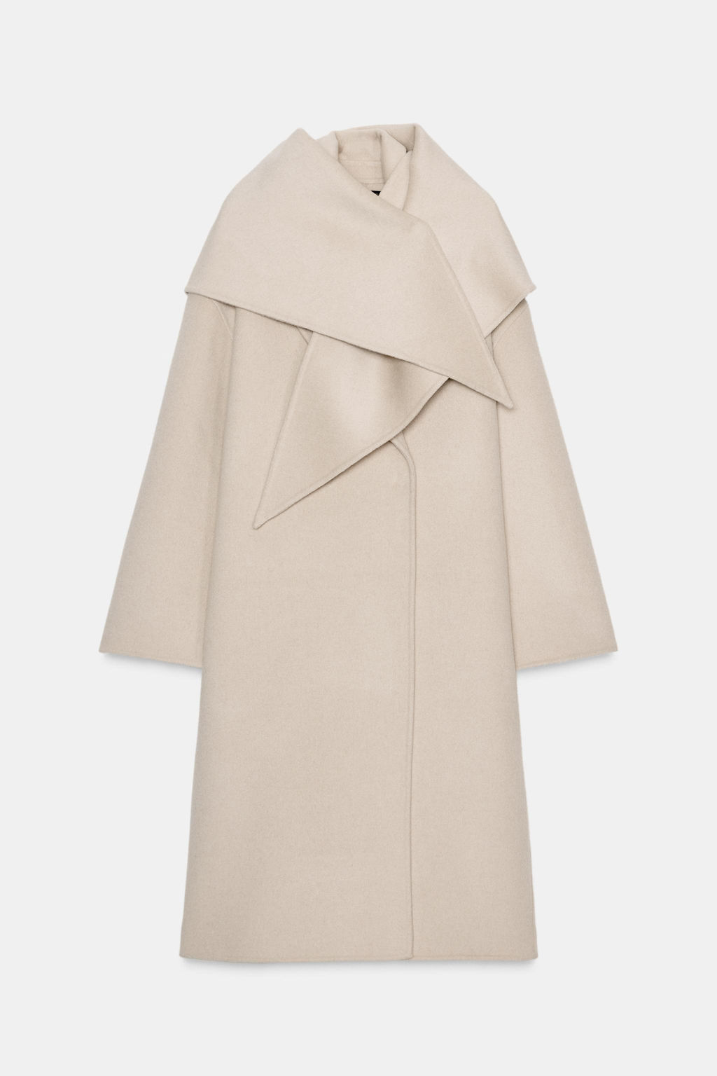 OVERSIZED WOOL BLEND COAT WITH SCARF ZW COLLECTION